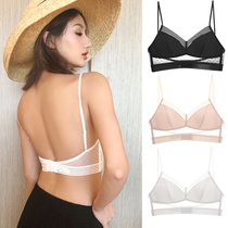 Beauty back U-shaped big backless bra summer ultra-thin big chest small sexy bra invisible lace non-steel ring underwear