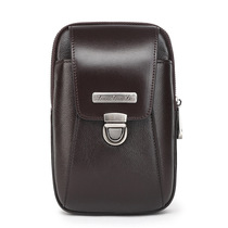 Mobile phone bag mens fanny pack wear belt multi-function leather work site mens cowhide small leather bag belt hanging bag