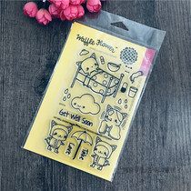 Waffle flower Get well soon Get well soon Imported transparent stamp and cutting die