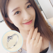 S925 silver ring Korean version of elegant Joker diamond closed ring hand decoration womens small jewelry ring