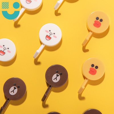 5张网红鸭可爱免打孔强力粘钩宿舍挂钩衣钩