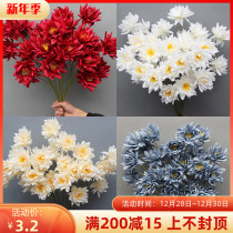 Wedding simulation silk flower Golden Heart Lotus wedding hall layout Chinese style road guide flower arrangement background Floral Art soft decoration fake flower