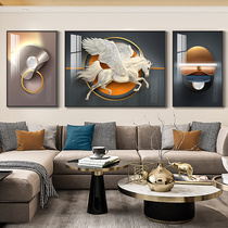 Living room decorative painting modern simple light luxury sofa background wall hanging painting atmospheric landscape mural triptych wall painting