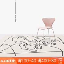 Turkish face art Carpet Living room Morandi Carpet ins Wind Day Department Brief Bedroom bedside blanket Home