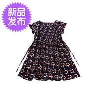 2 PCs o 1# multicolor 100~140 size children short sleeve silk dress color according to the picture