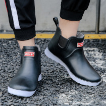 Rain Shoes Men 2022 Fashion short cylinders Anti-slip rain boots Shoes Kitchen Working Shoes Carwash Rubber Shoes Plus Cotton Warm Water Shoes