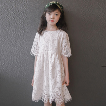 Girls Embroidered Dress Western Children Summer Dress 2021 New Super Lace Dress Children Hollow Princess Dress