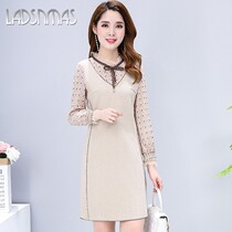 Light extravagance fashion waist belly stitching middle-aged mother dress 2021 summer new high waist pullover