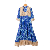 Indian dance practice suit 7 Sleeves Large Swing Dress Performance Dress Ana Skirt Woman Comfort Pure Cotton Ethnic Wind Spring Summer Style