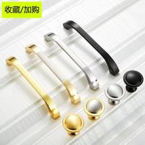 Simple drawer handle Chinese new Chinese style black Titanium home round single hole tool anti-touch cabinet door wide mouth