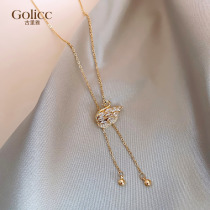 Shining Zircons Necklace Woman 2022 New small crowdDesign High sense light lavish temperament accessories Frosty Wind