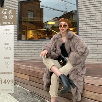 CC fur million years of three generations imported fox fur grass coat womens long and short really hairy coat womens winter