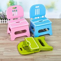 Yingxin thickened plastic back chair foldable home outdoor adult children's small chair portable creative bench