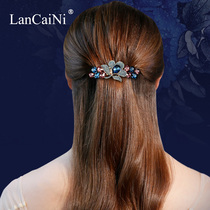 Clip hairpin female Korean headdress rhinestone adult hair top clip back of head mother hair large spring hairclip