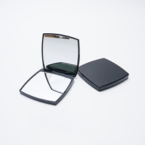 Small mirror Mens portable double-sided makeup makeup Wedding folding clamshell mirror Solid color simple black portable mirror