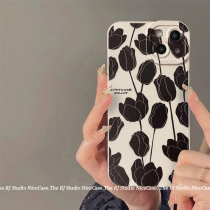 ins black tulips apply Huawei glory 60 50se x30 20s x10 9x mobile phone shell nova8 7se 6 5pro female p30p