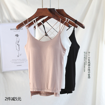 Summer with chest pad back camisole Vest Womens net red one cross bra bra sexy outside wear base shirt