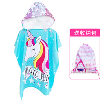 Bath towel Cloak Large childrens swimming beach bath towel hooded increase windproof warm childrens baby swimming bath towel