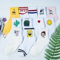 Harajuku style socks cotton long womens clothing to help ankle soft sister pure white beautiful pure cotton fashion popular womens puppy