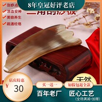 Natural white buffalo horn scraping board face chest breast meridian massage acupoint Health Beauty Salon body Universal