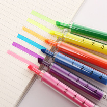 Syringe highlighter students use rough key mark set color Mark Korean candy color set stationery