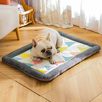 French fighting dog kennel summer ice silk cool nest dog summer mat French fighting teddy bear corgi mat sleeping pad dog bed