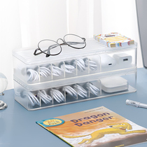 Data cable storage box desktop sorting grid wire mobile phone charging cable power storage artifact winding wire organizer