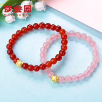 Dream Golden Garden gold transfer beads Golden Pig bracelet Zodiac Zodiac Year of Life 3D hard gold pure gold Agate hand string female