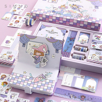 Core Strangler Sleepwalking Garden Handbill Box Cute Teenage Girl Hearts Notebook Delicate Magnetic Buttons Bento Creative Children Day Books Students Handbooks Ben Material Suit Adhesive Tape Stickers Tool Big Gift Bag