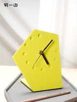 On the other side of the cement small alarm clock wall clock mute bedside clock Nordic creative home clock European simple ins