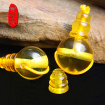 Sihuannian natural beeswax Jinper three-way Stupa Buddha head Water purification immaculate beeswax beads Buddha beads hand string accessories