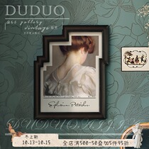 European style retro opposite sex frame American light luxury modern decorative painting living room bedroom large porch irregular hanging painting