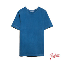 German made Little Swan Merz B Schwanen 215 classic organic cotton round neck T-shirt blue dyed