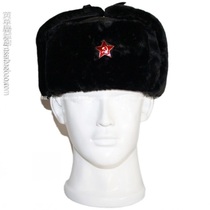  Black cotton hat Leather hat Soviet Marine Corps style with sickle hammer Big red Star hat emblem