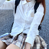 (Tokyo twentremember) original shirt embroidered long sleeve shirt day college white commuter autumn day woman