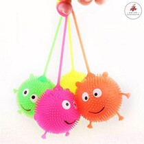 Hedgehog hair ball luminous ball vent smiley face elastic childrens toys flash soft glue supply Ball Ground stall ball night market