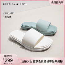 CHARLES & KEITH 21 autumn new product CK1-70900274 WOMENs word with casual open toe slippers