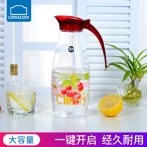  Lock lock lock large capacity plastic household kettle Beverage pot Cold water pot Cool white open juice pot Household teapot W