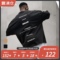 BD POWER UP mercerized cotton t-shirt mens loose Port wind sports knitted printing t-shirt mens short-sleeved tide brand wild
