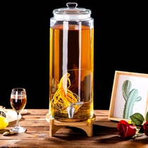 Glass wine bottle with faucet ginseng wine jar 10kg wine tank wine barrel sealed special glass bottle