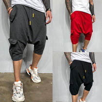 Street hip-hop hip-hop dance Harun three-point pants European and American trend pants Loose solid color fitness sports casual closed pants