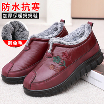 Old Beijing cloth shoes winter womens cotton shoes warm waterproof middle-aged and elderly mother shoes flat non-slip elderly grandmother cotton boots