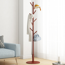 Solid wood coat rack floor hanger cabinet simple bedroom household clothes packaging simple single pole room