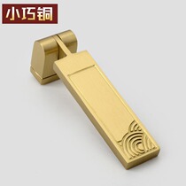 Pure copper handle cabinet door cabinet door handle drawer new Chinese style wardrobe golden handle full copper single hole light lavish