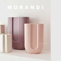 Korean matte pink purple Nordic romantic Ceramic Vase ornaments modern girl home living room table decoration