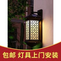 New Chinese wall lamp LED solar outdoor waterproof lamp balcony exterior wall corridor aisle villa garden factory