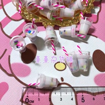 Xixi grocery store simulation color sugar straw cream cup DIY resin accessories scene over the house