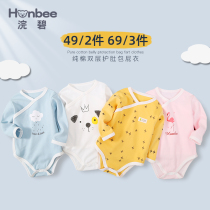 Baby triangle ha clothes pajamas newborn newborn baby conjoined clothes spring and autumn clothes cotton bag bottom clothes