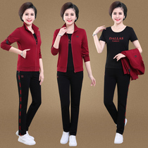 Middle Aged Sports Suit Womens Spring Autumn 2020 New Mom Autumn Winter Clothing Jacket 40 Year Old 50 Middle-aged Womens Clothing Blouse
