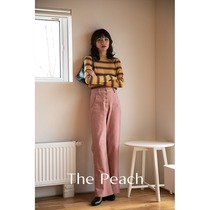 MICHELLY MO corduroy flared pants high waist 80 s vintage Joker wide leg pants winter New